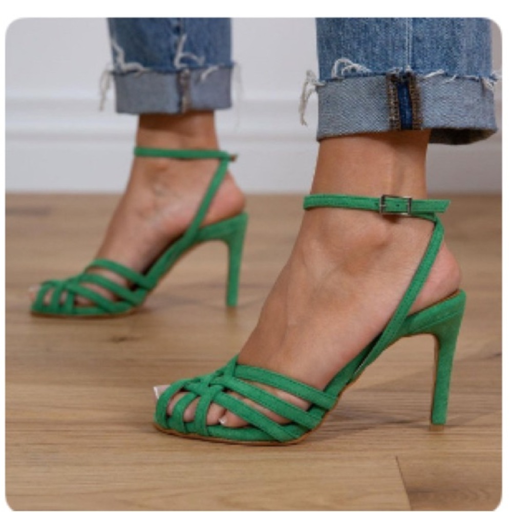 Elegant Green Strappy Heels